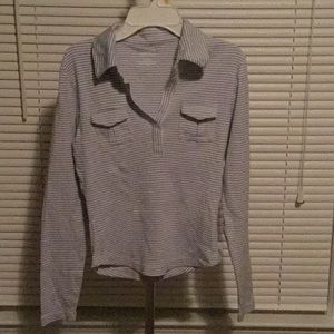 Express long sleeve shirt. Blue & White stripe.